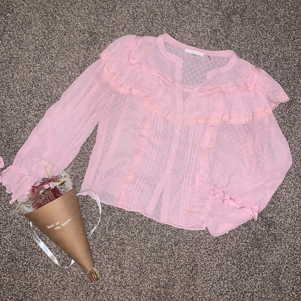 LoveShackFancy Pink Ruffle Top 🤍